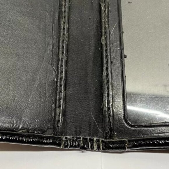 Coach Vintage Signature Snap Front Wallet Black Gray Canvas Leather Cardholder - Picture 10 of 15